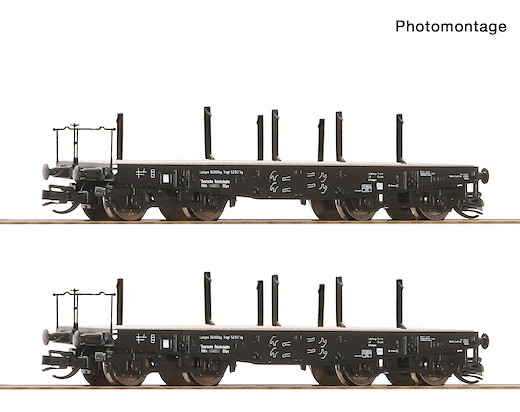 2-tlg. Set: Schwerlast-Flachwagen, DRG