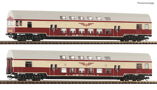 2-tlg. Set 1: Doppelstockwagen „Sputnik“, DR