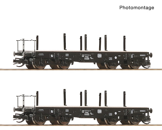 2-tlg. Set: Schwerlast-Flachwagen, DB