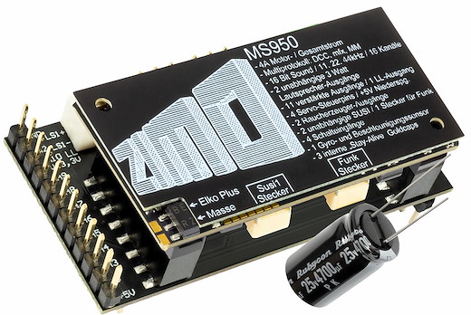 Kombi aus Sound-Decoder MS950 und Adapterplatine ADAUS950