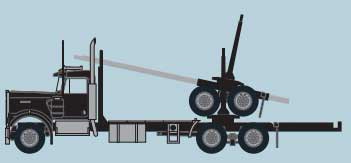KW W900 Log Truck Black