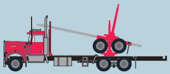 KW W900 Log Truck Red/Blk