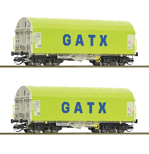 2-tlg. Set: Schiebeplanenwagen, GATX