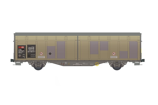 SBB-CFF 2-achsiger Schiebewandwagen Hbbillns 455-3 mit Alterungsspuren, Ep. VI