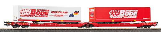 Taschenwagen T3000e mit 2 "Bode" Trailern DB AG VI