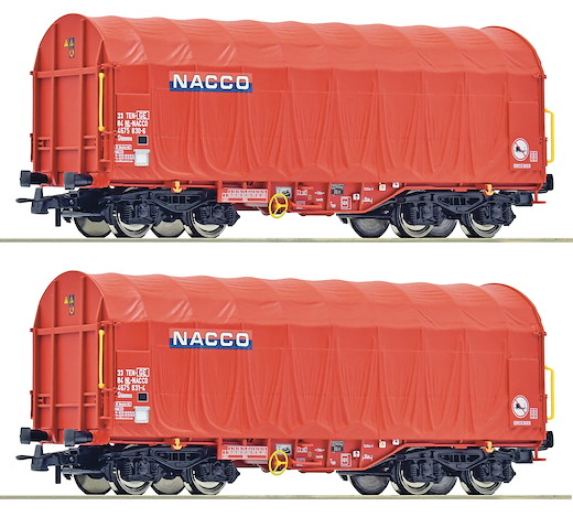 2-tlg. Set: Schiebeplanenwagen, NACCO, Privatbahn