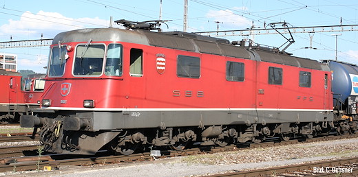 SBB E-Lok Re 6/6 11602 Prototyp, Morges, rot, Ep. V, DCS