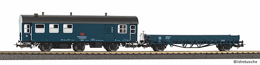 2er Set Umbauwagen Werkstatt mit Flachwagen Ks DB IV