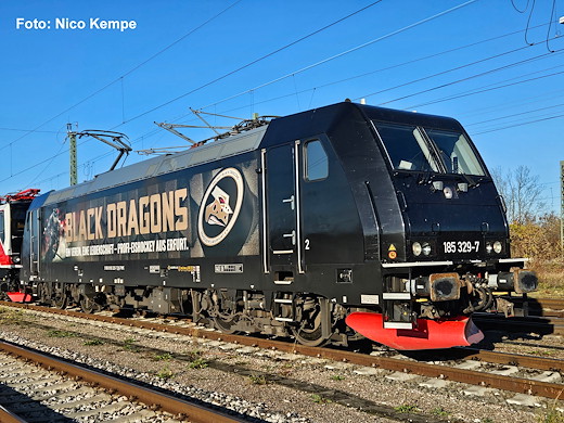 E-Lok 185 329 Black Dragons VI, Privatbahn