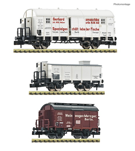 3-tlg. Set: Gedeckte Güterwagen, DRB
