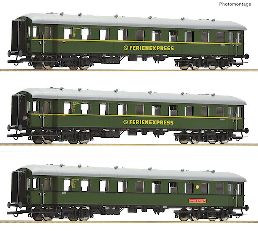3-tlg. Set: Reisezugwagen „Ferienexpress“, DB