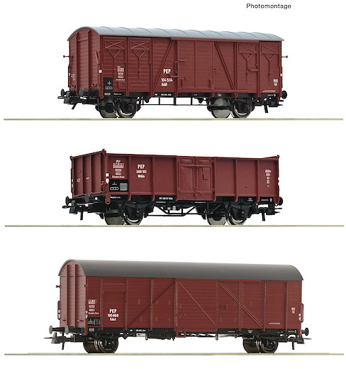 3-tlg. Set: Güterwagen, PKP