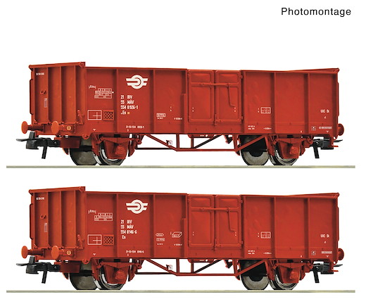 2-tlg. Set: Offene Güterwagen, MAV, GySEV