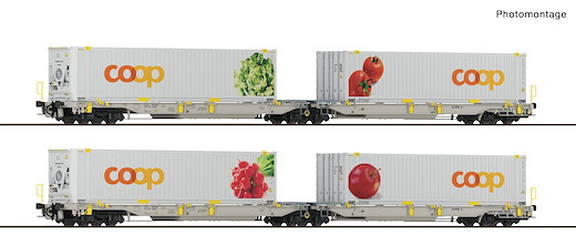 2-tlg. Set 1: Doppeltaschen-Gelenkwagen T2000, railCare, Privatbahn