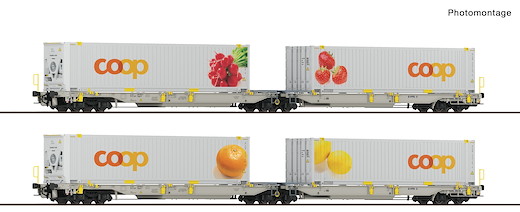 2-tlg. Set 2: Doppeltaschen-Gelenkwagen T2000, railCare, Privatbahn