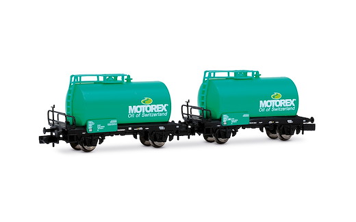 CH-WASCO 2 Kesselwagen 2-achsig MOTOREX türkisfarbene Farbgebung, Ep. VI