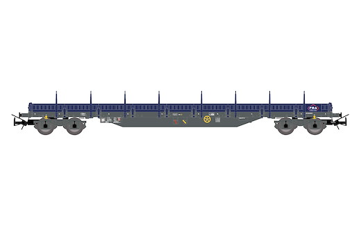 CH-FRA 4-achsiger Flachwagen Res 412-1 Ferroviaires Rhone Alpes, blau, Ep. VI