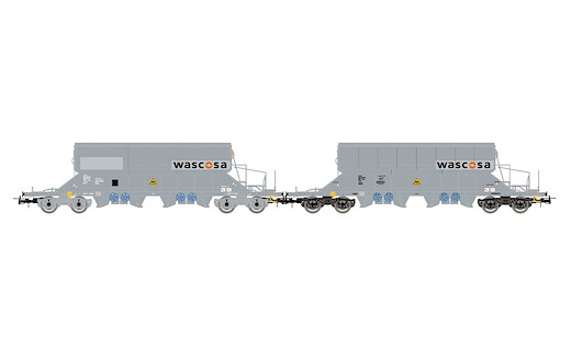 D-WASCO 2 Schwenkdachwagen 4-achsig Taoos WASCOSA, grau, Ep- VI