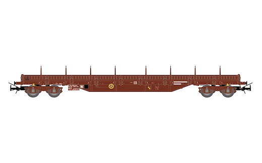 CH-SBB 4-achsiger Rungenwagen ex SNCF braun mit grauen Achslagerdeckeln, Ep. VI