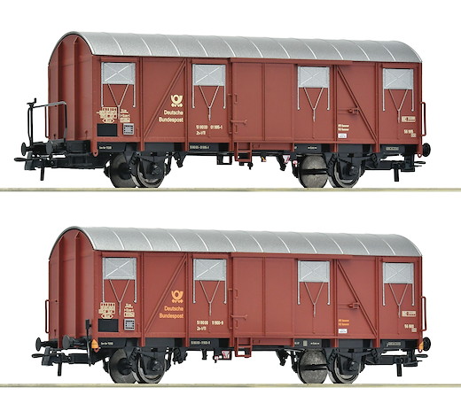 2-tlg. Set: Gedeckte Postgüterwagen, DBP