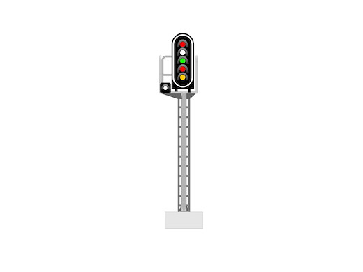 SNCF - Hauptsignal mit 6 LEDs (Rot/Weiss/Grün/Rot/Gelb/Weiss)