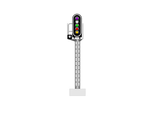 SNCF - Hauptsignal mit 6 LEDs (Violett/Weiss/Grün/Rot/Gelb/Weiss)