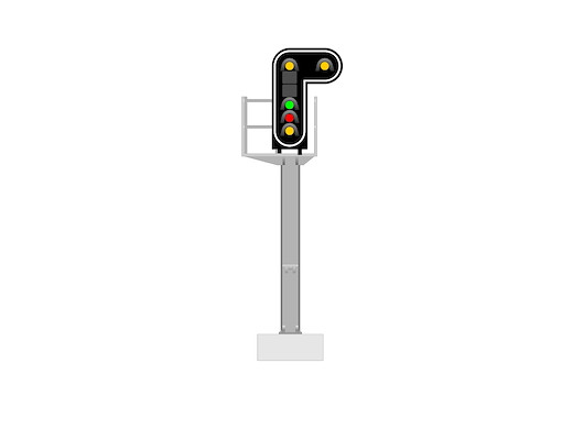 SNCF - Hauptsignal mit 5 LEDs (Doppelgelb/Grün/Rot/Gelb)