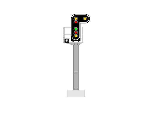 SNCF - Hauptsignal mit 7 LEDs (Doppelgelb/Rot/Grün/Rot/Gelb/Weiss)