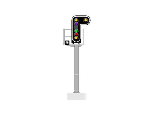 SNCF - Hauptsignal mit 7 LEDs (Doppelgelb/Violett/Grün/Rot/Gelb/Weiss)