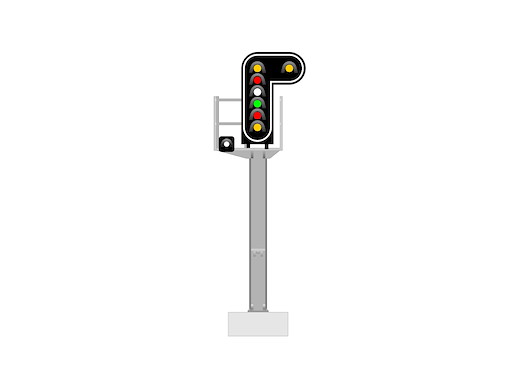 SNCF - Hauptsignal mit 8 LEDs (Doppelgelb/Rot/Weiss/Grün/Rot/Gelb/Weiss)