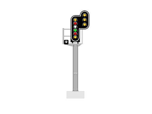 SNCF - Hauptsignal mit 10 LEDs (Doppelgelb/Rot/Weiss/Grün/Rot/Gelb/Weiss + Doppelgelb)