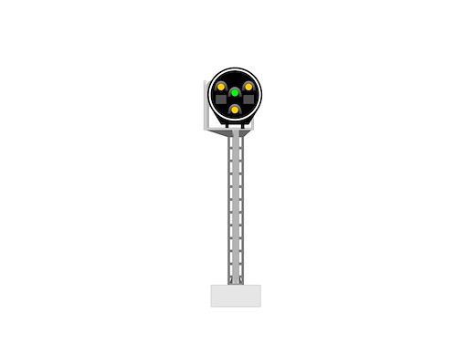 SNCF - Disksignal mit 4 LEDs (3 Gelbe/Grün)
