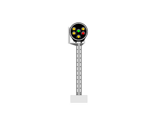 SNCF - Disksignal mit 6 LEDs (4 Gelbe/Grün/Rot)