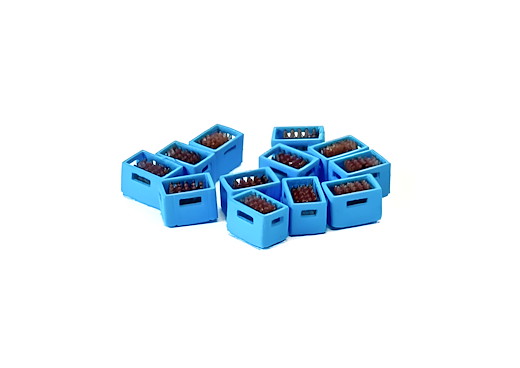 12 blaue Bierkisten