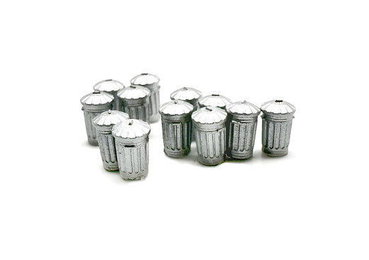 12 verzinkte Abfalleimer