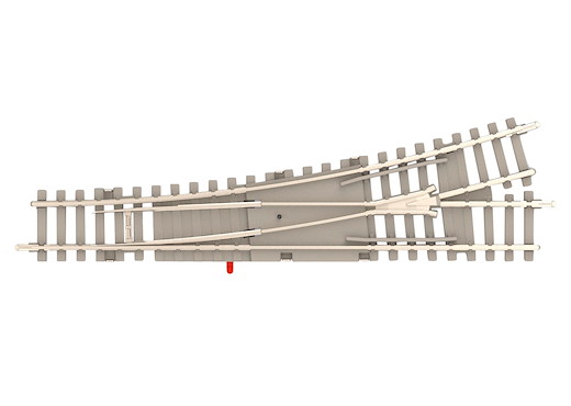 Minitrix Links-Weiche mit Betonschwellen Radius 112,6 mm
