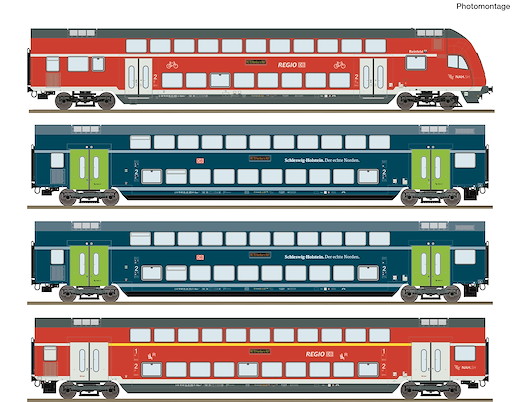 4-tlg. Set: Doppelstockwagen, DB AG
