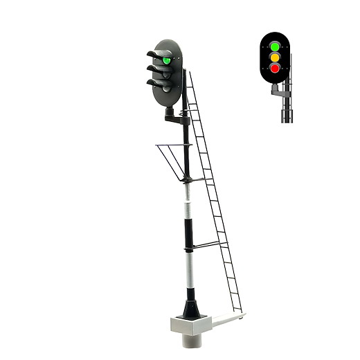 NS - Hauptsignal mit 3 LEDs (Grün/Gelb/Rot) - links