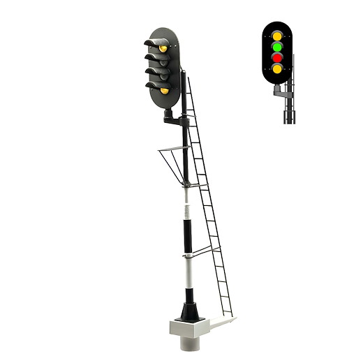 NS - Hauptsignal mit 4 LEDs (Gelb/Grün/Rot/Gelb) - links