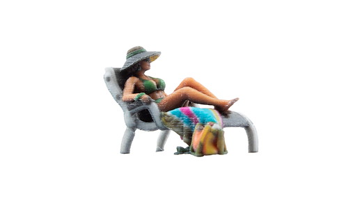 Frau im Liegestuhl, 3D-Master-Einzelfigur