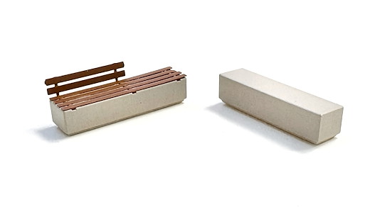 Moderne Betonbänke