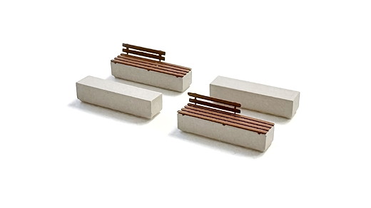 Moderne Betonbänke