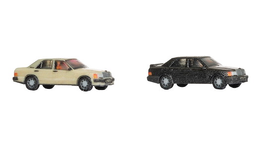 Mercedes-Benz W201/190, 2 Stück, beige und schwar, 3D-Farbdruck