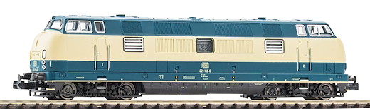 N Sound-Diesellokomotive BR 221 blau beige DB IV, inkl. PIKO Sound-Decoder